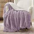 Bedsure Sherpa Blanket Twin Size For Couch - Super Soft Cozy Blanket For Bed, Fleece Thick Warm Blanket For Winter, Plush Purple