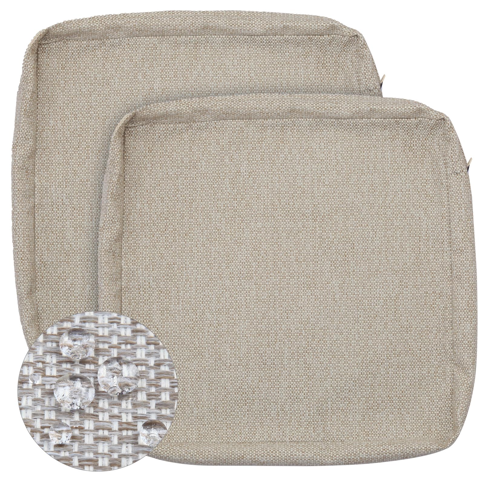 Gueglsa Replacement Outdoor Cushion Covers 24X22X4 Inch, Water Repellent Patio Seat Cushion Slipcovers, High Uv Resistant Chair