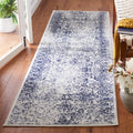SAFAVIEH Adirondack Collection Runner Rug - 26 x 6, Ivory & Navy, Oriental Distressed Design, Non-Shedding & Easy Care, Ideal 