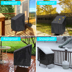 Outdoor Chair Covers Waterproof 2 Pack, High Back Patio Chair Covers For Outdoor Furniture Cover, Stacking Chair Cover Anti-Uv, Snow Dust Wind-Proof, Patio Furniture Covers 47'×25'×25'