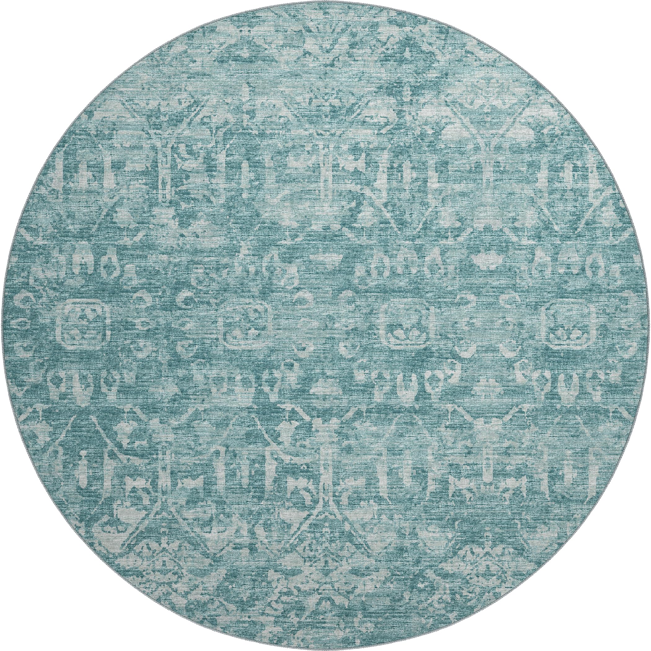 Aberdeen Ab1 Blue 8' X 8' Round Rug