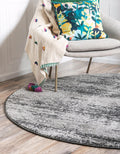 Unique Loom Del Mar Collection Area Rug - Lucille (4' 1'' Round, Dark Gray/ Ivory)