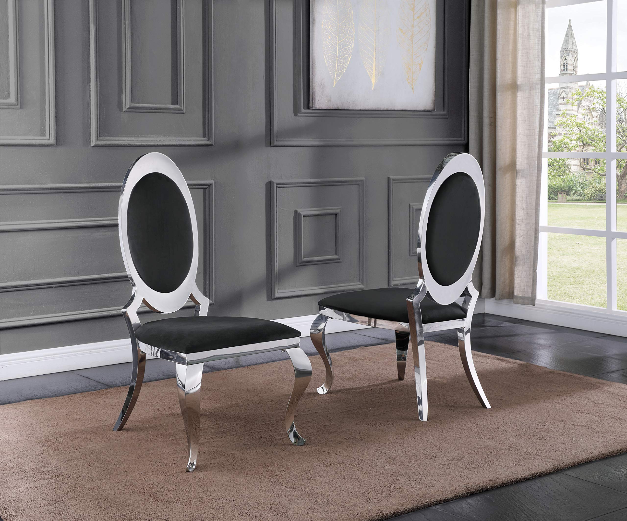 Furniture D14-4Sc182 Dining Set, Black