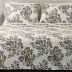 4 Piece 100% Turkish Cotton Full Green Printed Flannel Sheets Set | Deep Pocket, Soft Sheets | Warm, Double Brushed Bed Sheets |