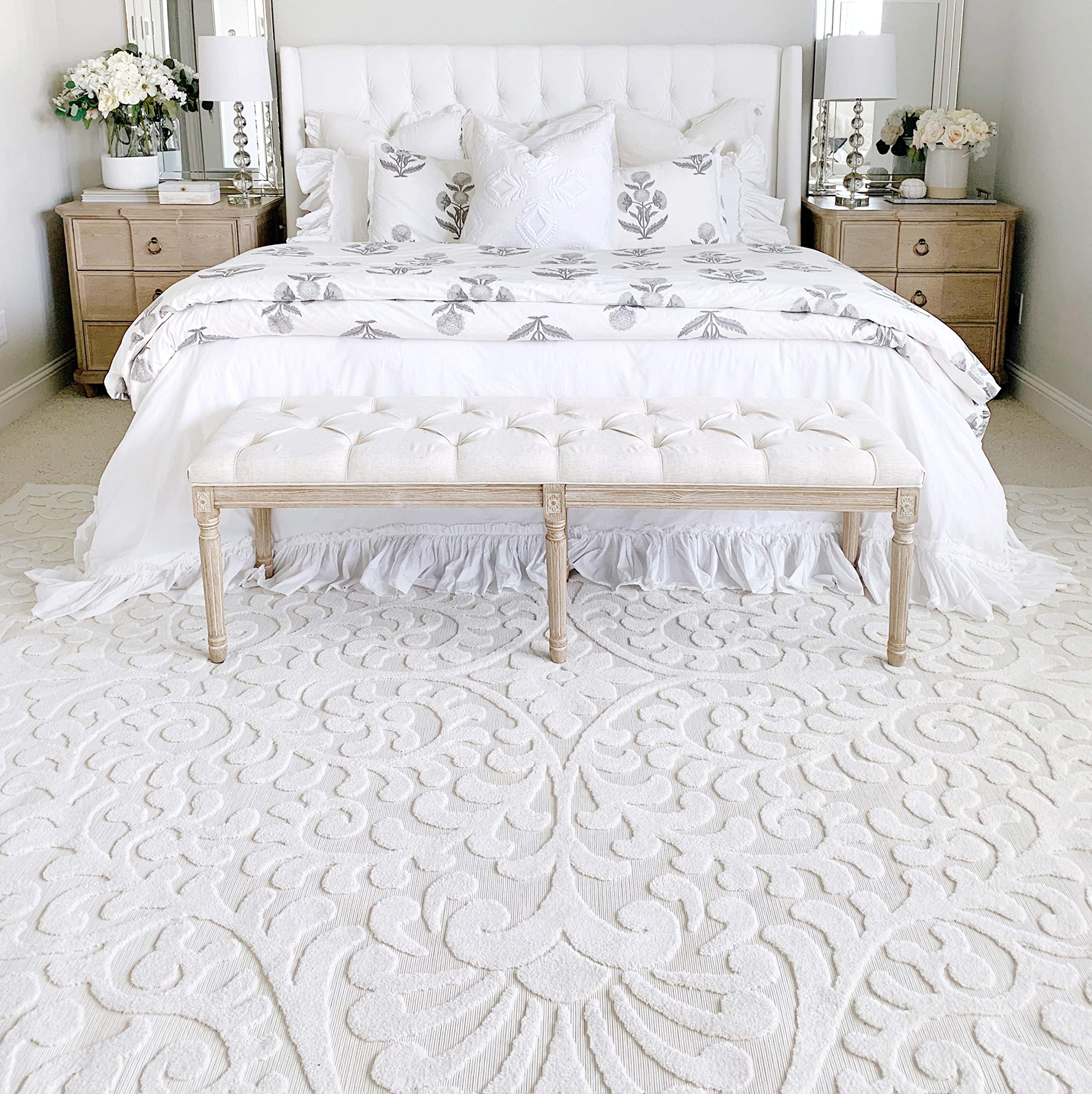 My Texas House By Orian Indoor/Outdoor Bluebonnets Area Rug, 5'2" X 7'6", Natural