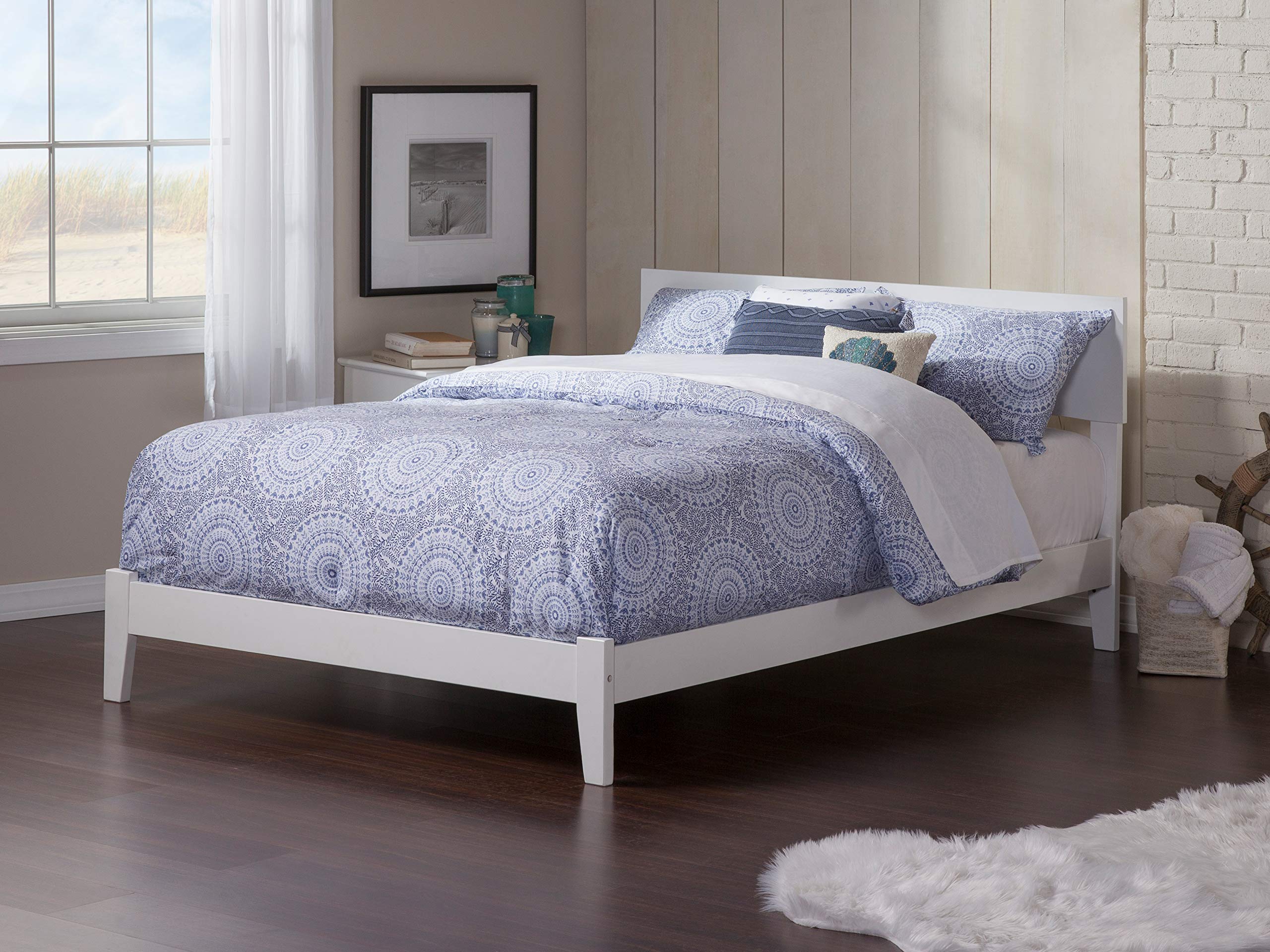 AFI, Orlando, Low Profile Wood Platform Bed, Full, White