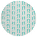 Addison Rugs Surfside ASR45 Aqua 8 x 8 Indoor Outdoor Round Rug, Easy Clean, Machine Washable, Non Shedding, Bedroom, Living R