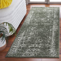 SAFAVIEH Adirondack Collection Runner - 26 x 6, Dark Green & Ivory, Distressed Design, Non-Shedding & Easy Care, Ideal for Hig