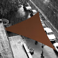 Shademart 12' X 14' X 18.4' Brown Waterproof Shade Sail Beige Sun Shade Sail Triangle Custom Size Water Resistant Canopy Awning