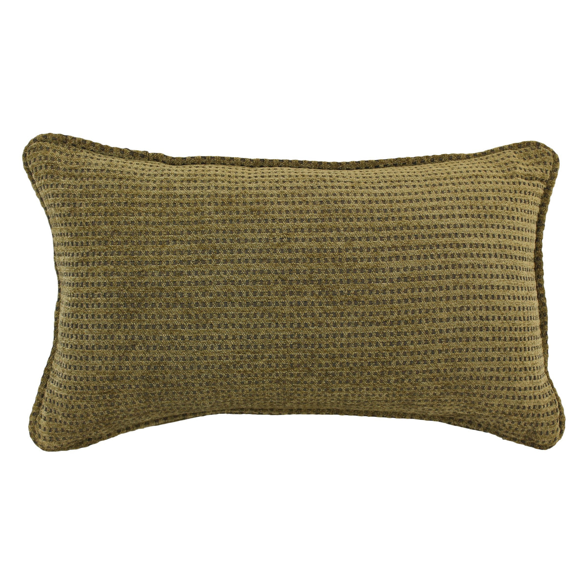 Blazing Needles Corded Rectangular Jacquard Chenille Throw Pillow, 20&quot; x 12&quot;, Gingham Brown