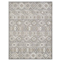 HomeRoots Grey UV-Treated Polypropylene 2’ x 4’ Gray Ivory Aztec Pattern Indoor Outdoor Area Rug