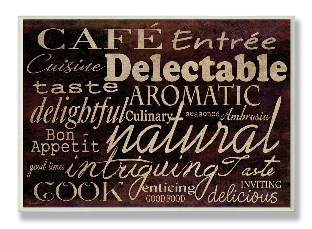 Stupell Home D  cor Cafe Entree Kitchen Typography Kitchen Wall Plaque, 10 x 0.5 x 15, Proudly Made in USA