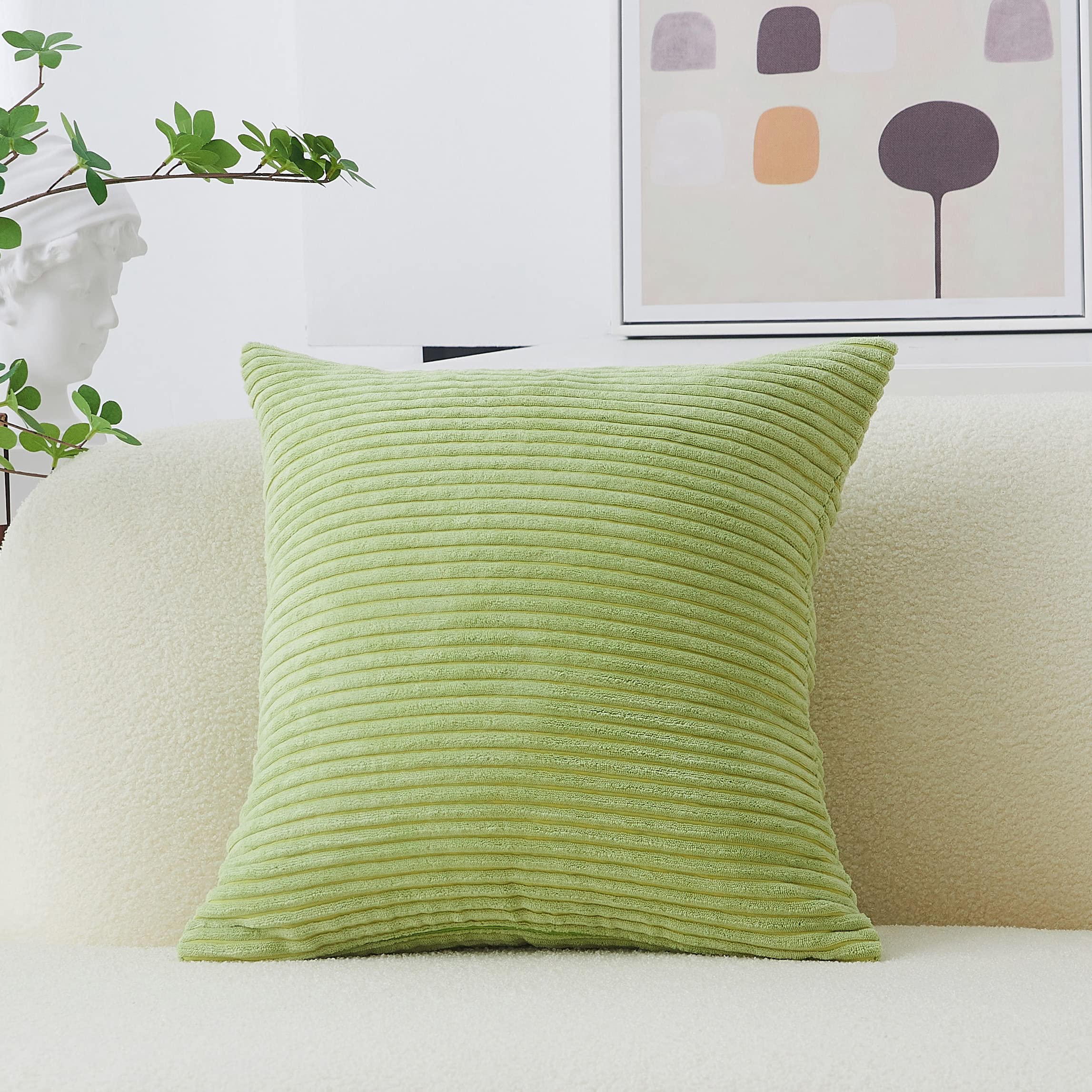 Home Brilliant Coral Throw Pillows For Couch Pillow Covers 18X18 Striped Velvet Corduroy Pillow Cover For Holiday Party Barbie,