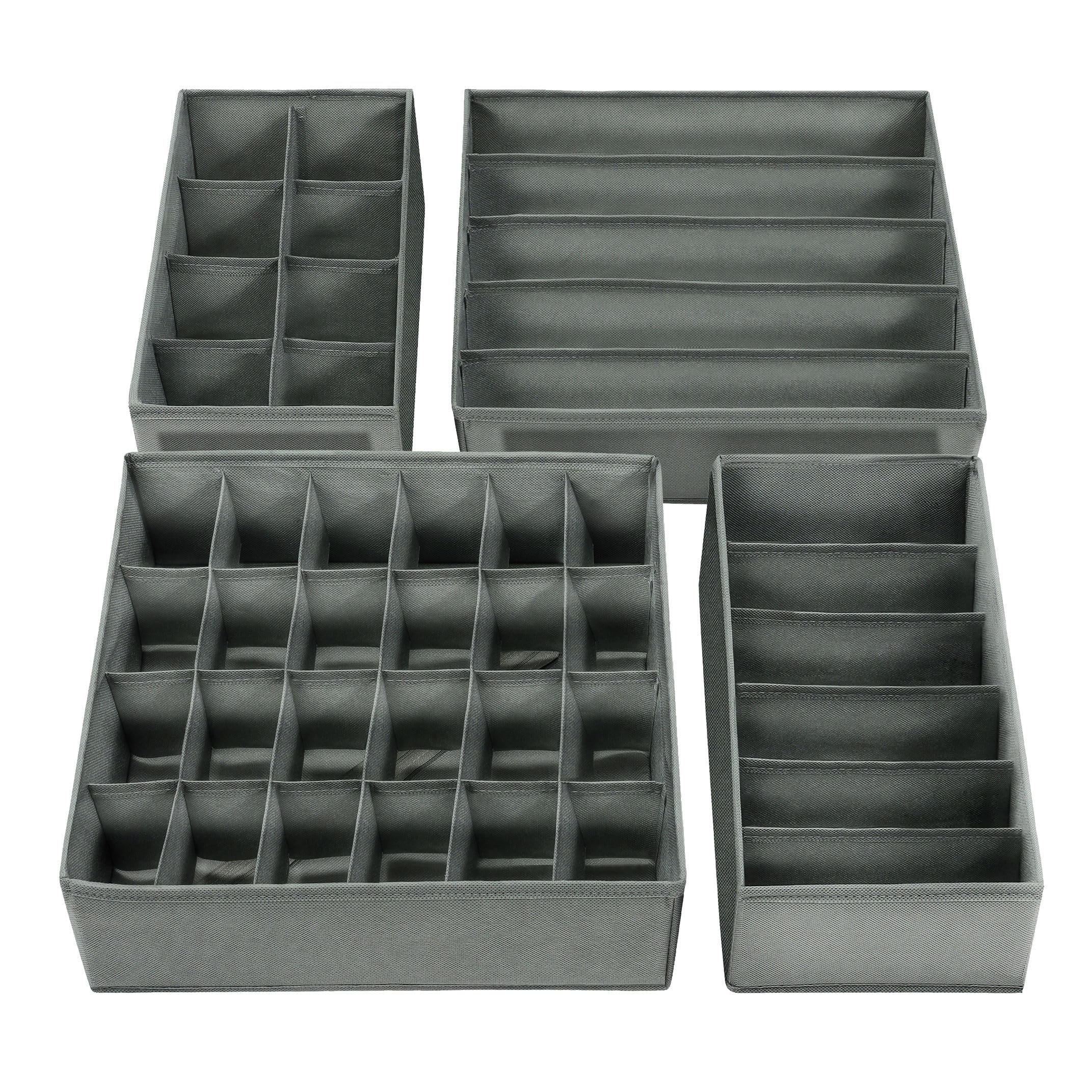 Sabmak Underwear Drawer Organiser Divider  Clothes Drawer Organisers Bedroom Storage Boxes For Bras, Underwear, Socks, Ties, Ba