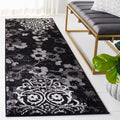 SAFAVIEH Adirondack Collection X-Large Area Rug - 26 x 22, Black & Silver, Floral Glam Design, Non-Shedding & Easy Care, Ideal