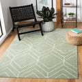SAFAVIEH Adirondack Collection Accent Rug - 4 x 6, Sage & Ivory, Modern Geometric Design, Non-Shedding & Easy Care, Ideal for 