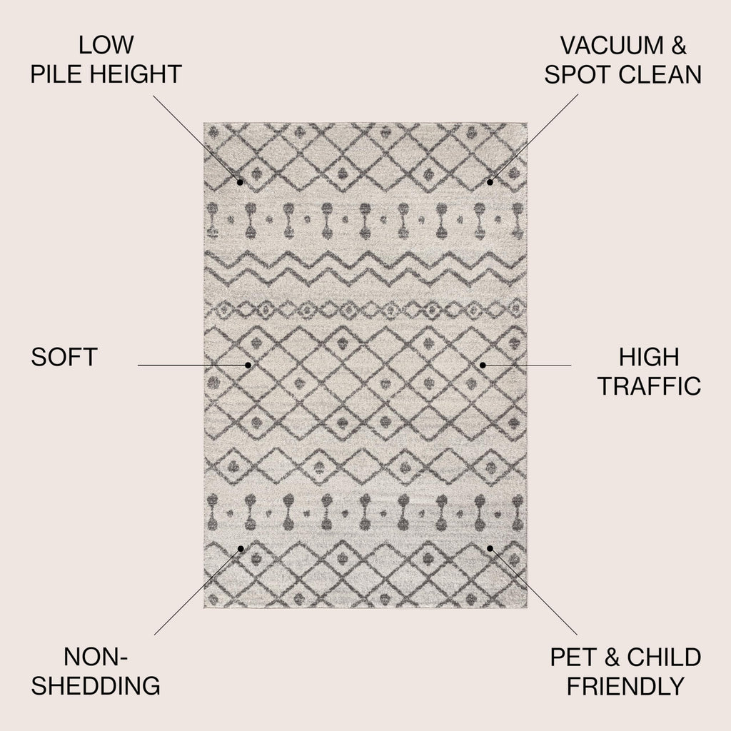 Jonathan Y Moh208B-4 Aksil Moroccan Beni Souk Indoor Farmhouse Area-Rug Bohemian Minimalistic Geometric Easy-Cleaning Bedroom Ki