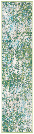 Safavieh Madison Collection Runner Rug - 2' X 8', Green & Turquoise, Boho Abstract Distressed Design, Non-Shedding & Easy Care,