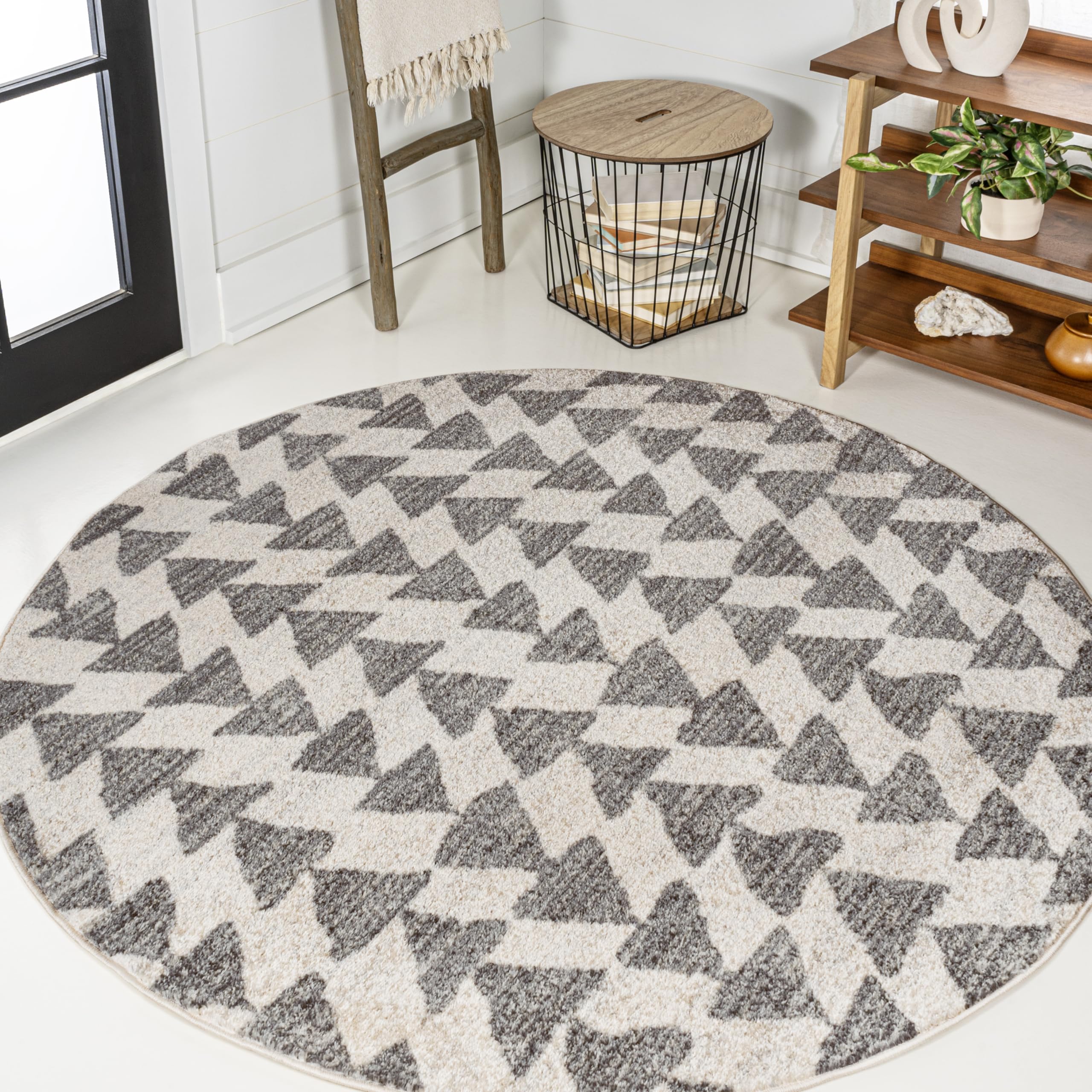 JONATHAN Y MOH206B-6R Aisha Moroccan Triangle Geometric Area Rug, Contemporary, Modern, Scandinavian, Minimalistic for Living Ro