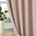 Dualife Dusty Pink Pinch Pleated Blackout Curtains 96 Inches Long - Back Tab Room Darkening Drapes With Hooks For Grils Baby Nur