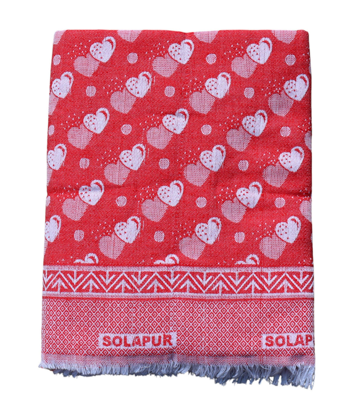 Mandhania Mayur Solapur Chaddar 100% Cotton Dailyuse Single Bed Blanket Pack of 1 Maroon