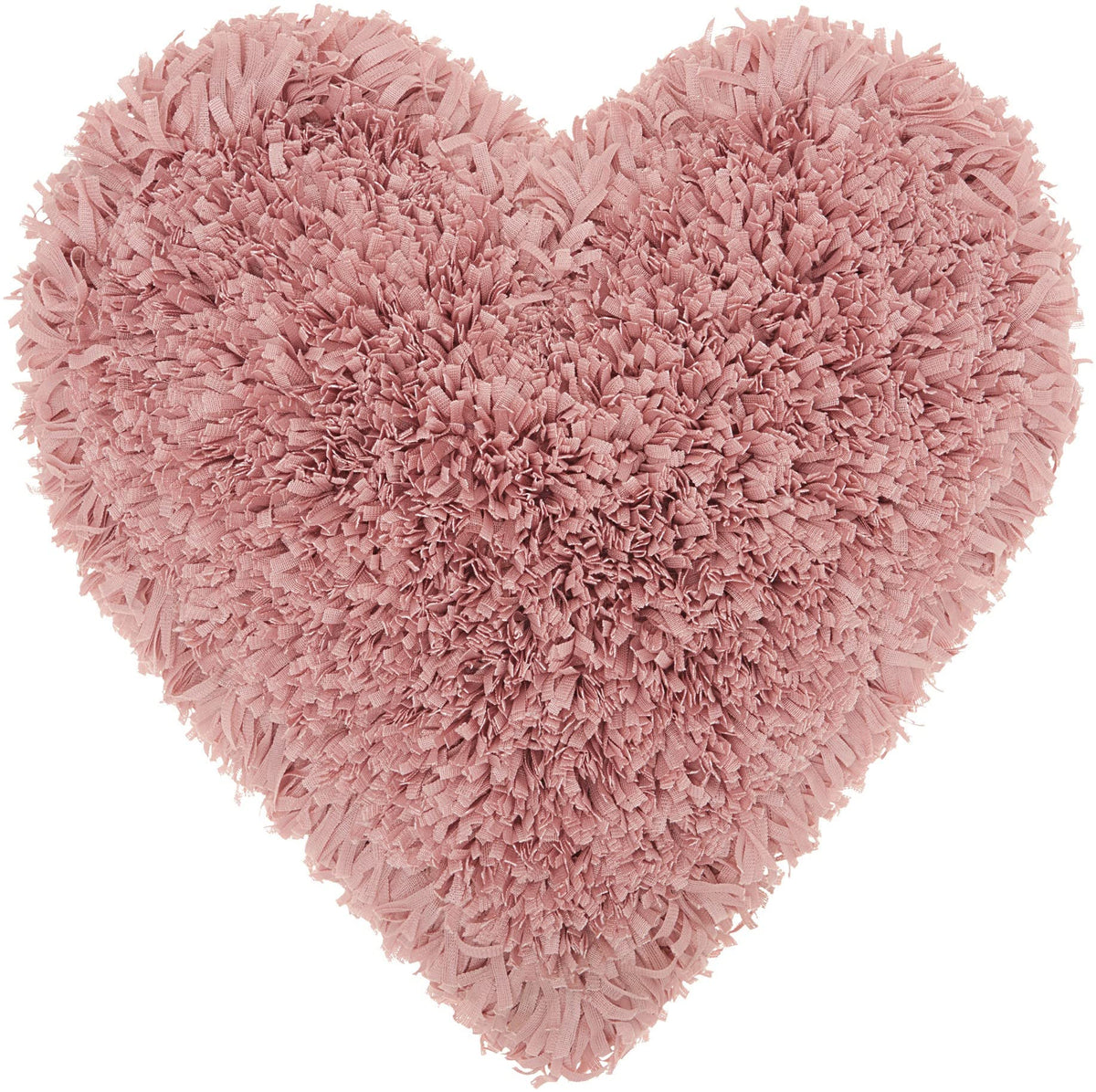 HomeRoots Polyester Heart Shaped Rose Shag Accent Pillow