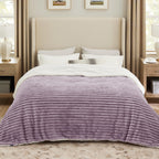 Bedsure Sherpa Blanket King Size For Bed - Super Soft Cozy Plush Fleece Thick Warm Blanket For Winter, Purple, 108X90 Inches