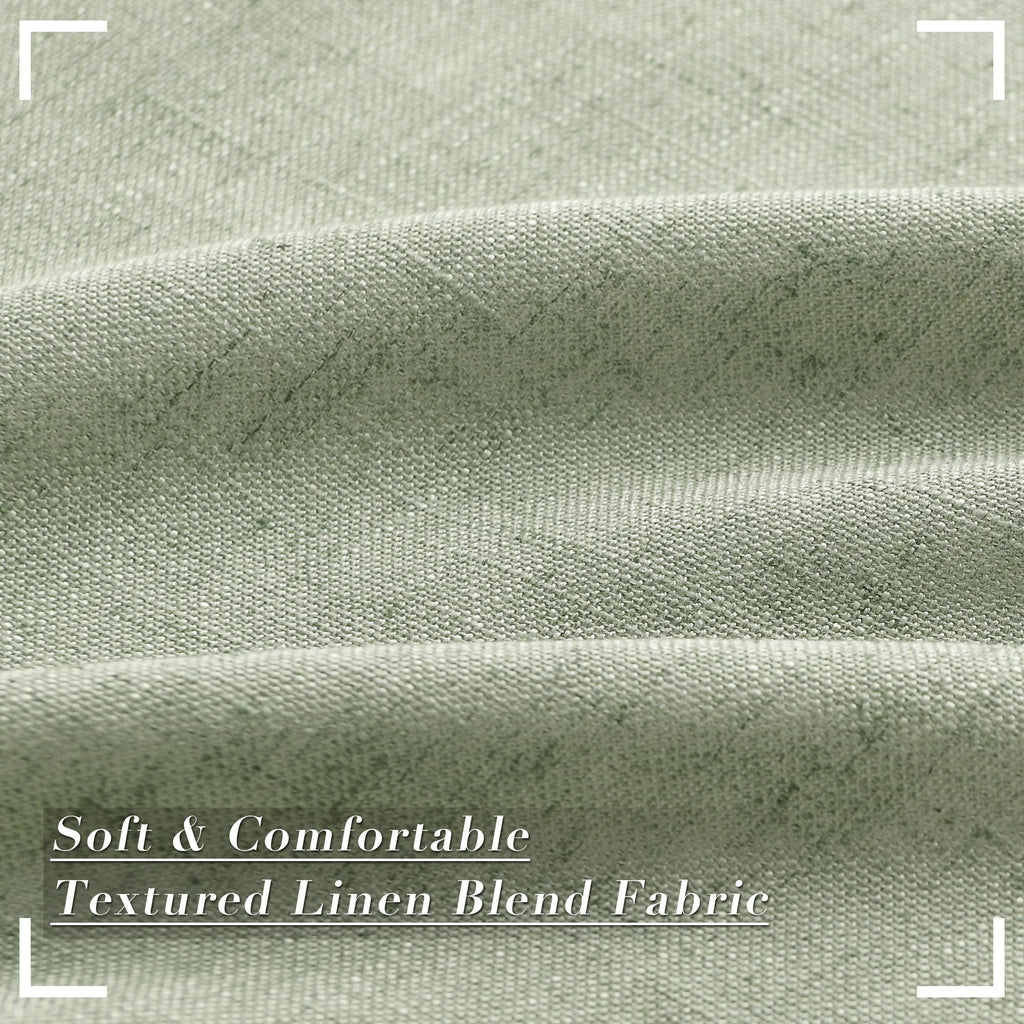 Joywell Linen Pinch Pleated Curtains 84 Inches Long,Back Tab Window Drapes With Hooks Lightweight For Bedroom Living Room Patio Sliding Glass Door Privacy,W50 X L84,Sage Green,2 Panels Set