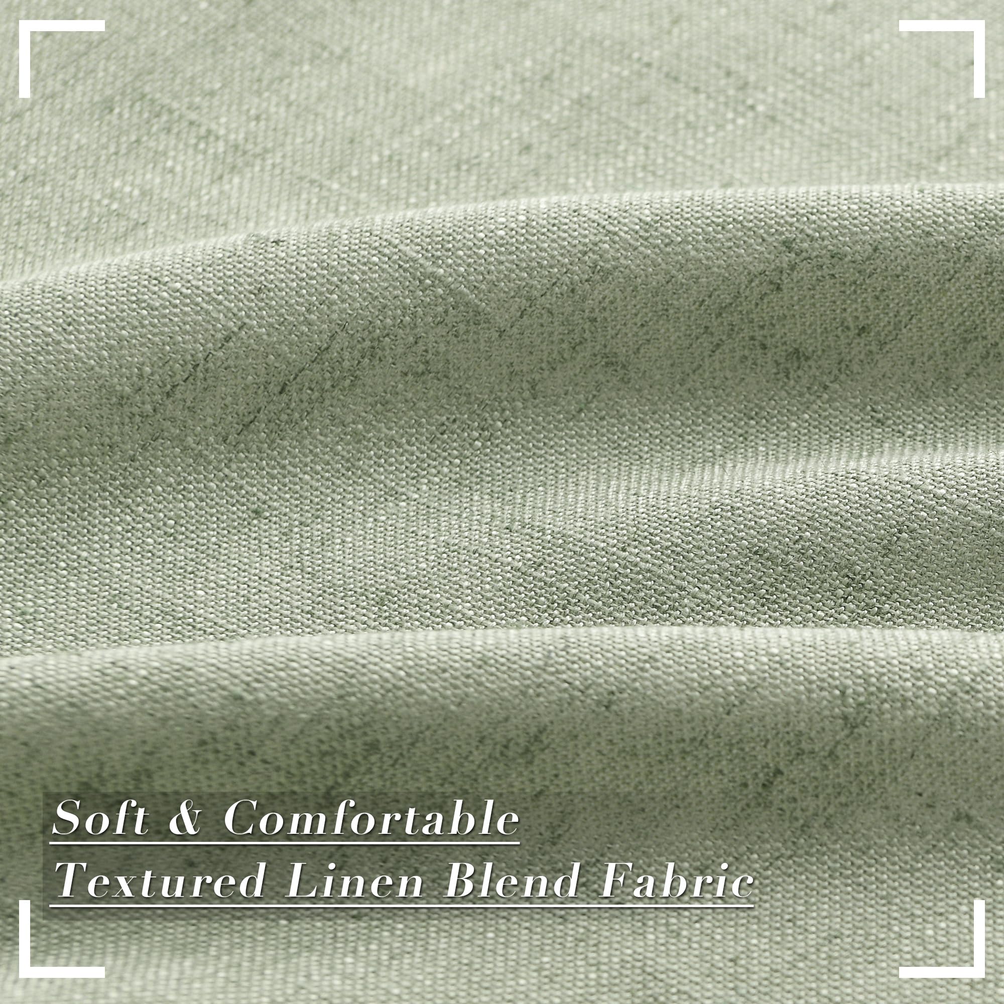 Joywell Linen Pinch Pleated Curtains 84 Inches Long,Back Tab Window Drapes With Hooks Lightweight For Bedroom Living Room Patio Sliding Glass Door Privacy,W50 X L84,Sage Green,2 Panels Set