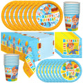 Treasures Gifted Officially Licensed Blippi Birthday Party Supplies - Serves 24 Guests - Dinnerware Deluxe Set - Blippi Party Su