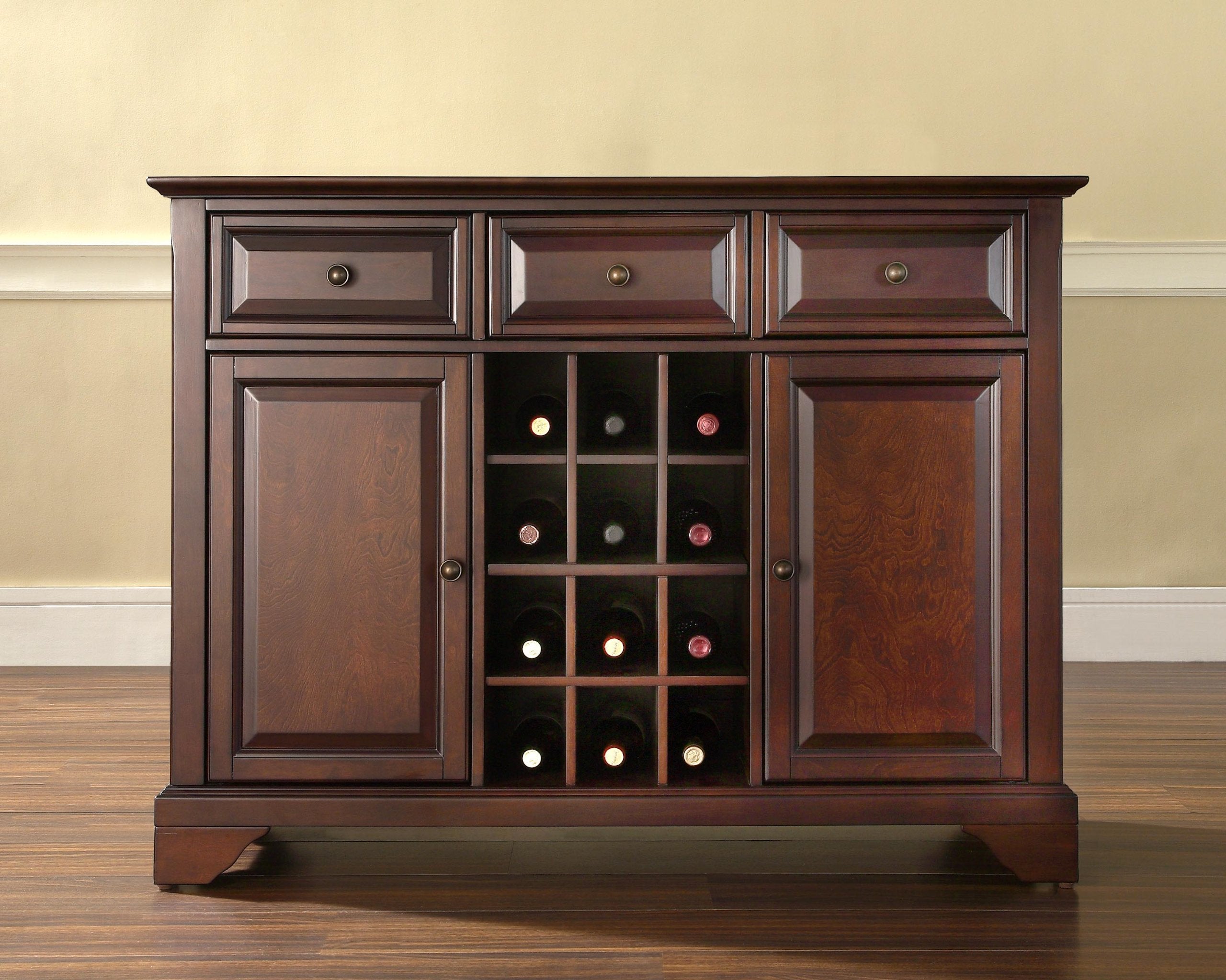 Crosley Furniture Lafayette Wine Buffet/Sideboard - Vintage Mahogany
