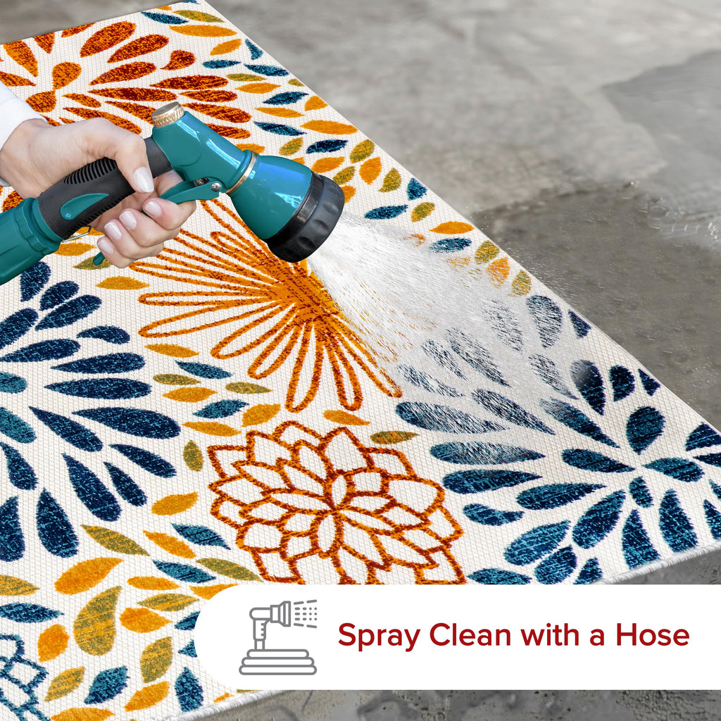Nuloom Monique Floral Indoor/Outdoor Area Rug, 4' X 6', Multi Color, Rectangular, 0.4' Thick