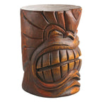 Design Toscano Tiki Kanaloa Side Table Statue, Cast Stone Resin, Woodtone Finish, 20 inch