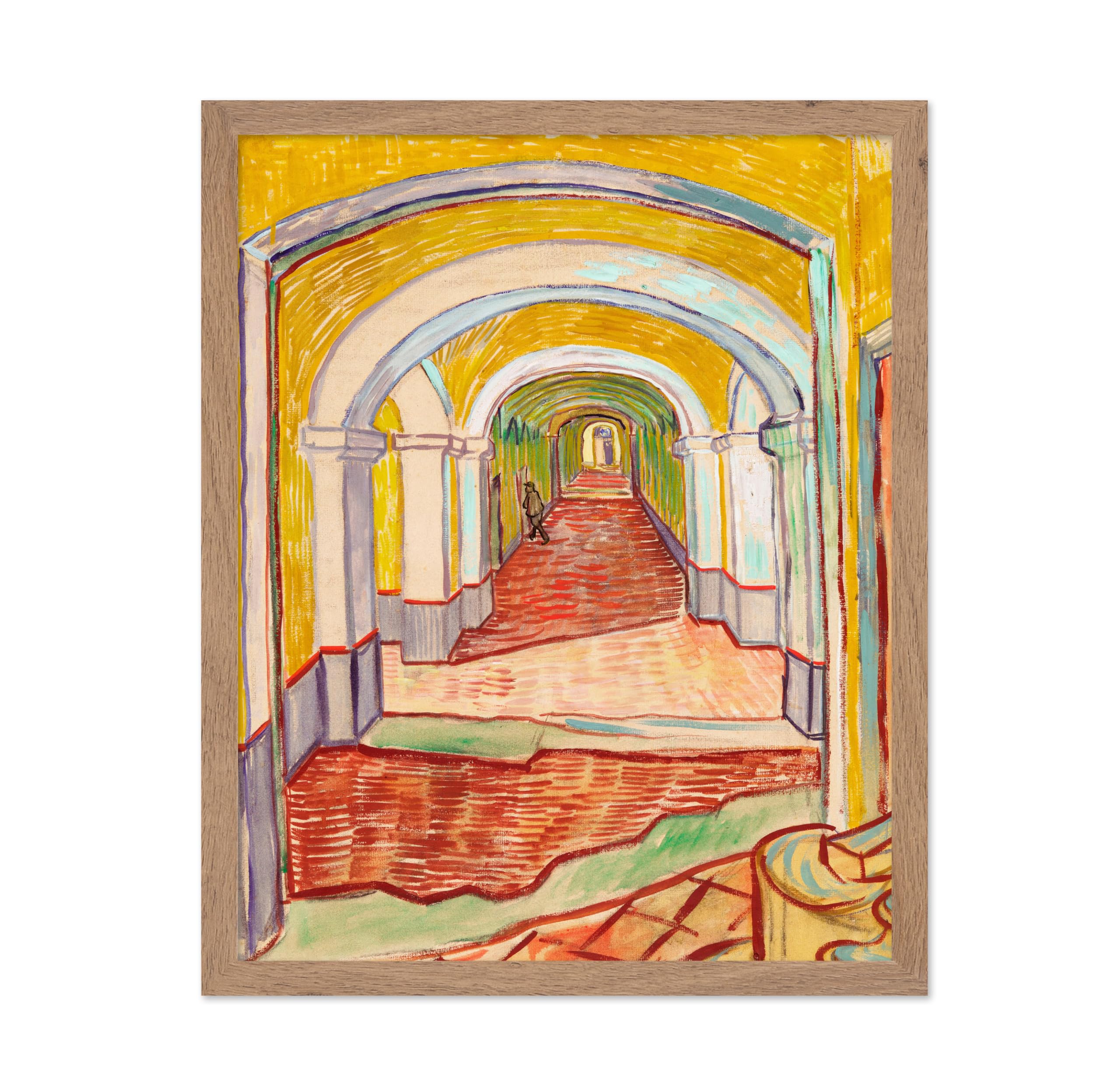 Poster Master Vintage Van Gogh Poster - Retro Corridor in the Asylum Painting Print - Impressionism Art - Gift for Men, Women - 