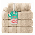 American Soft Linen Salem 100% Cotton Turkish 4 Piece Hand Towels for Bathroom, 600 GSM Soft Absorbent Quickdry Hand Face Towel 