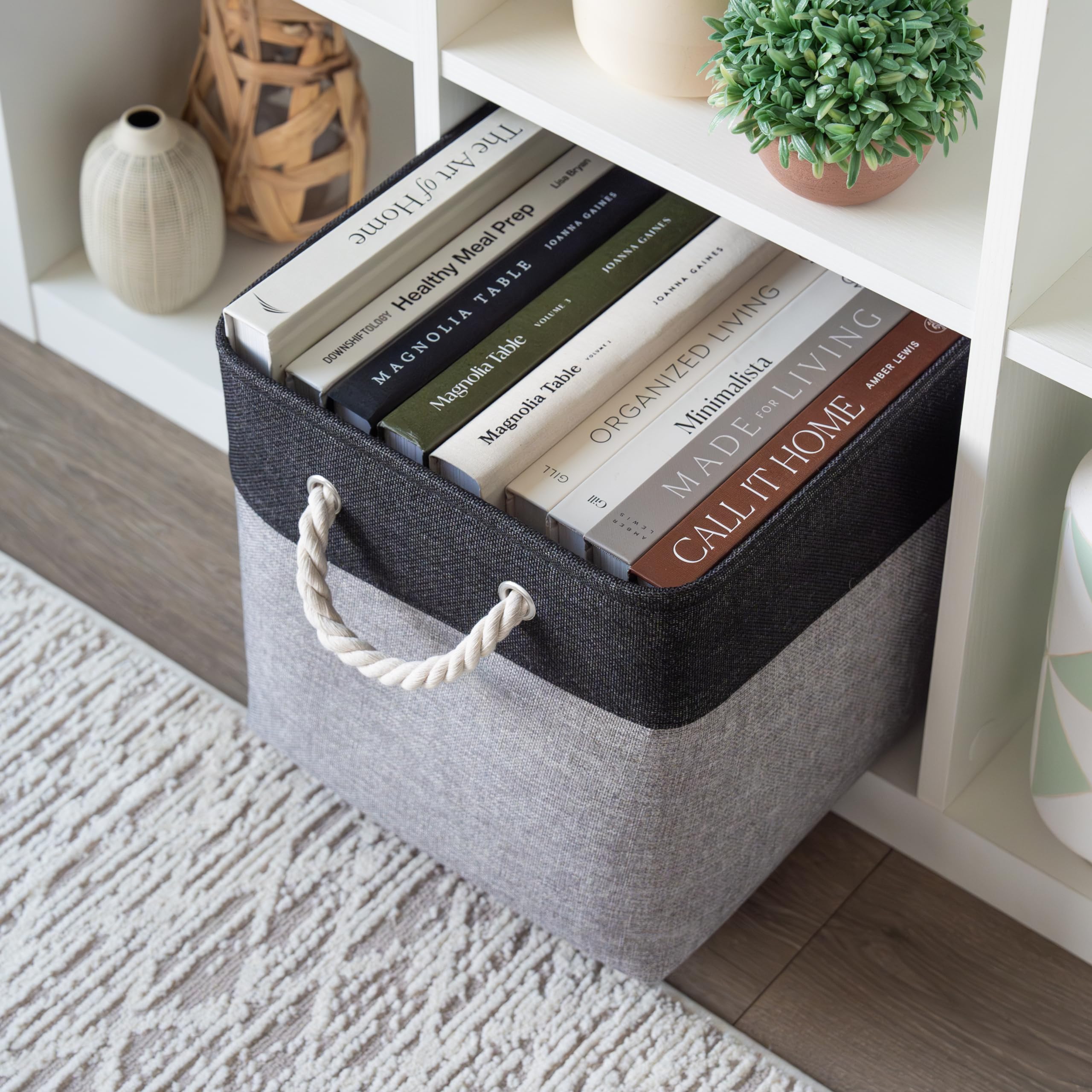 Organihaus 12X12 Cube Storage Bins Set Of 4, Fabric Cube Baskets For Storage Shelves, Foldable Storage Cubes For Kallax Organize
