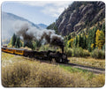 Dealzepic - Art Mousepad - Natural Rubber Mouse Pad Printed With Steam Locomotive Train With Smoke - Stitched Edges - 9.5X7.9 In