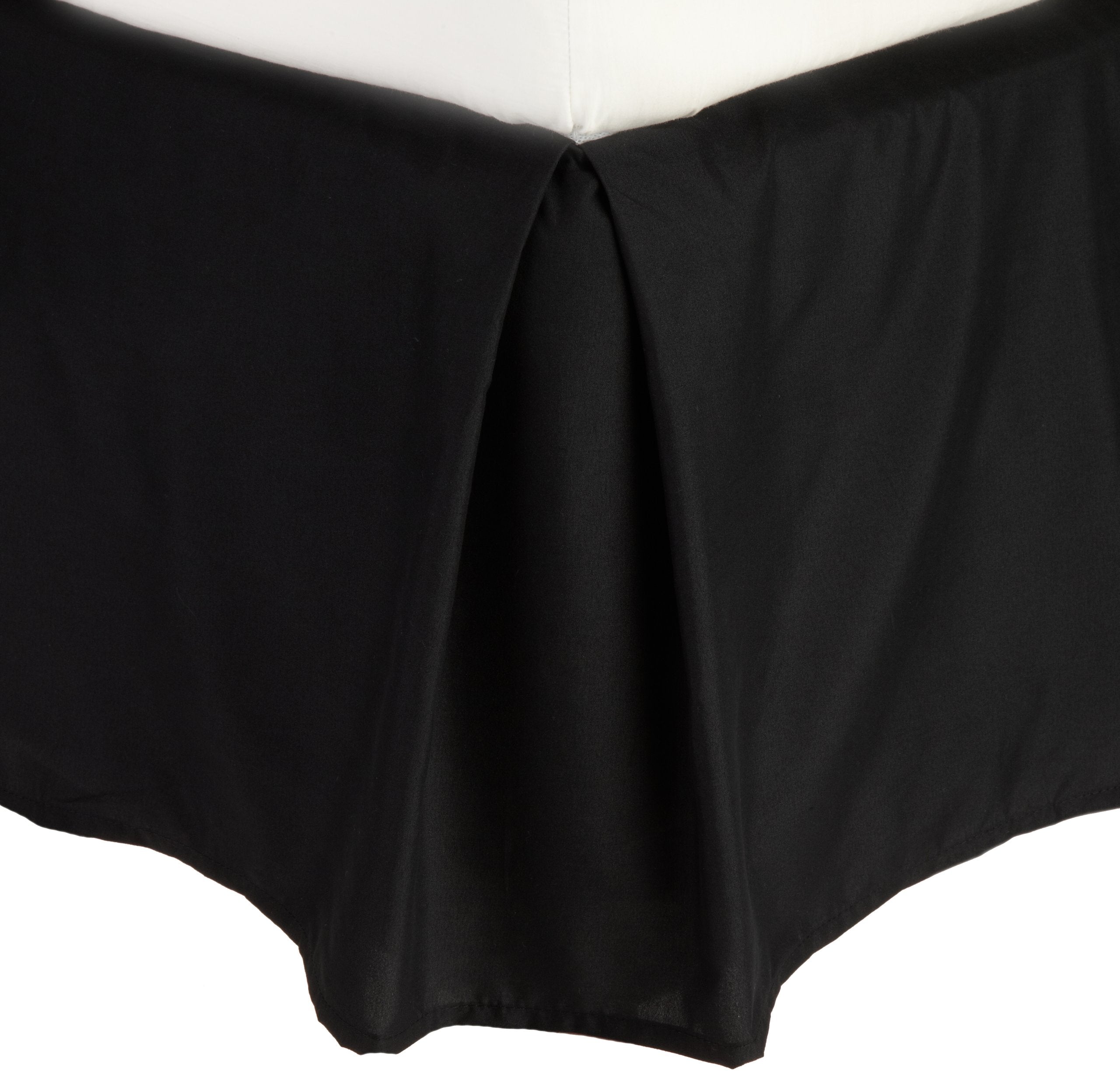 Lamma Loe Solid Tailored Bed Skirt/Dust Ruffle, Queen, Black