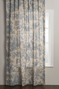 Maison d' Hermine 100% Cotton Curtain - 50''x124'' Blue (White Background) Decorative Curtain - Aesthetic Curtains for Farmhouse