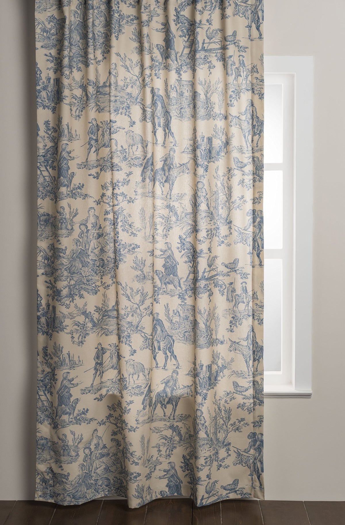 Maison D' Hermine 100% Cotton Curtain - 50'X84' Blue Decorative Curtain - Aesthetic Curtains For Farmhouse, Kitchen & Bedroom