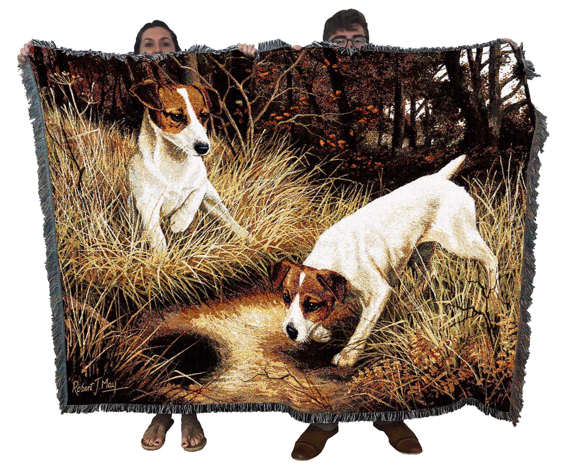 Pure Country Weavers Jack Russell Terrier Blanket By Robert May - Gift For Dog Lovers - Tapestry Throw Woven From Cotton - Made