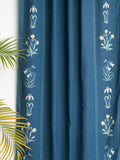 Tranquebar Curtain Co. Window Curtains 5 Feet, 6065% Room Darkening,Multi Blue Gul Print, Cotton Curtains for Window, Cotton Cu