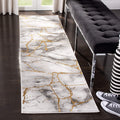 SAFAVIEH Craft Collection Runner Rug - 23 x 18, Grey & Gold, Modern Abstract Design, Non-Shedding & Easy Care, Ideal for High 
