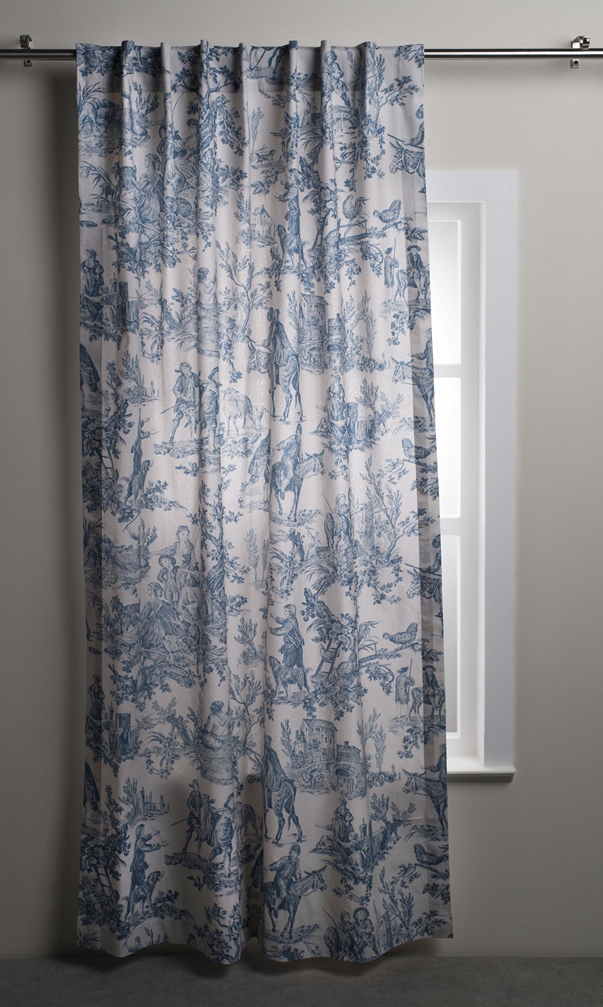 Maison D' Hermine 100% Cotton Curtain - 50'X108' Denim Decorative Curtain - Aesthetic Curtains For Farmhouse, Kitchen & Bedroo