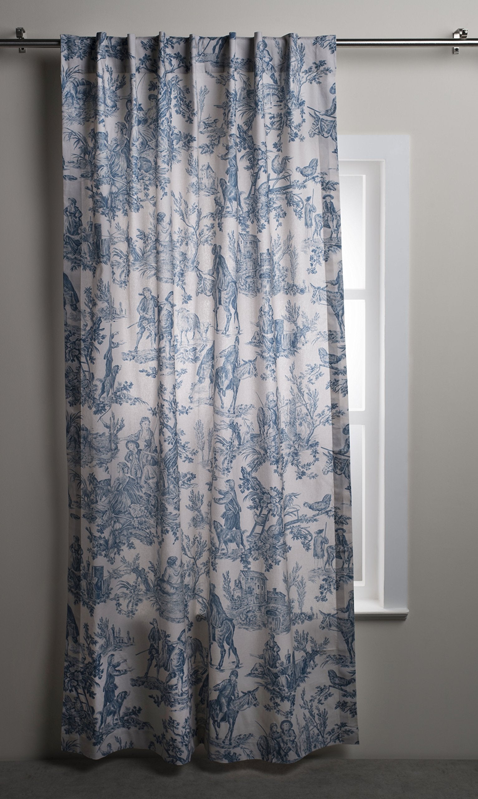 Maison D' Hermine 100% Cotton Curtain - 50'X108' Denim Decorative Curtain - Aesthetic Curtains For Farmhouse, Kitchen & Bedroo