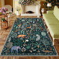 OJIA Jungle Print 5x7 Area Rugs for Living Room, Green Soft Washable Rugs for Bedroom Ultra-Thin Non-Slip Modern Rug, Stain Resi