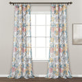 Lush Decor Sydney Sheer Window Curtain Panel Pair, 84 Long x 52 Wide, Blue & White