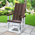 Brandon Swivel Glider in Brazilian Walnut on a White Base