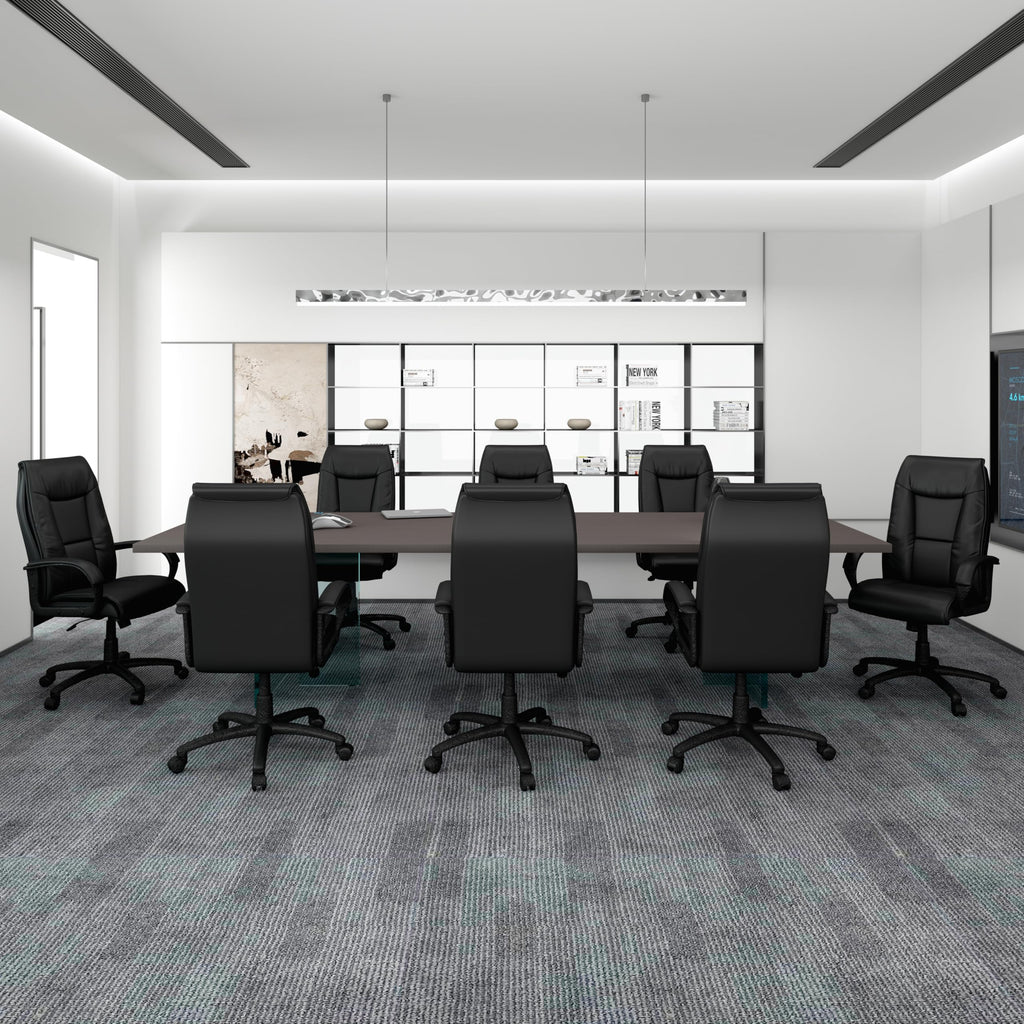 Boss Office Products Executive Leatherplus Chair With Padded Arms In Black