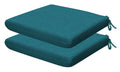 Honeycomb Indoor/Outdoor Textured Solid Teal Universal Seat Cushions: Recycled Polyester Fill, Weather Resistant, Pack Of 2 Pati